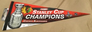 Chicago Blackhawks 2013 Stanley Cup Champs Premium 12"x30" NHL Team Logo Pennant - Picture 1 of 2