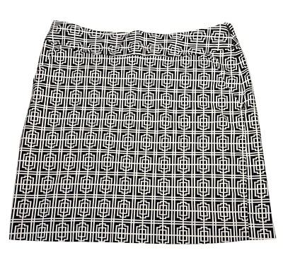 Falda Lápiz Alfred Sung Geométrica Pura Negra Blanca S Algodón Spandex Cremallera Lateral Foto 1 de 4