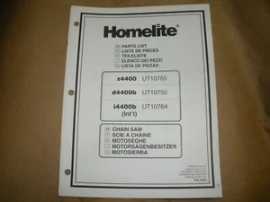 Homelite Motorsäge Ersatzteilliste Handbuch 4400 Serie #19481 P1 - Bild 1 von 1