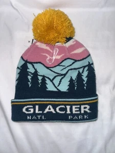 National Park Glacier National Park Cuffed Knit Beanie Hat with Pom NWT - Picture 1 of 2