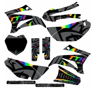 Gray Black Rainbow decals YAMAHA GRAPHICS TTR125 TTR 125 2008-2021 - Foto 1 di 1