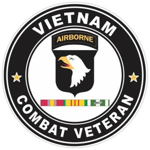 101ª División Aerotransportada Vietnam Servicio Combate Veterano Parachoques Adhesivo Vinilo 5" - Imagen 1 de 3
