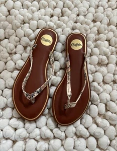 Buffalo London Sandalen Flip Flops Leder Braun 36 Neu - Bild 1 von 2