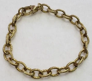 Judith Ripka Gold Vermeil 925 Sterling Silver Textured Link Bracelet, CZ, 7.5 In - Picture 1 of 10
