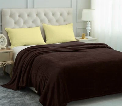 Microfiber Fleece Flannel Blanket Luxury Fuzzy Soft Throw Queen King Bed Blanket - Image 1 of 4