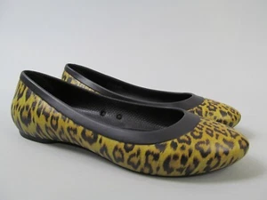 Crocs Ballet Flats Cheetah Leopard Animal Print Womens Size 7 Slip On - Picture 1 of 10