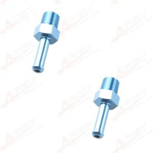 US 2PCS 1/8" Inch NPT To 1/4" Inch Barbs End Straight Fuel Fitting Aluminum Blue - Picture 1 of 1
