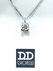 Collana Punto Luce Oro Bianco 18 kt Davite & Delucchi con Diamante da 0,06 Ct - Imagen 1 de 6