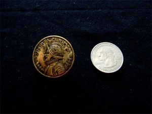 3 Metal Antiqued Gold Conquistador 1.12 inch BUTTONS #131 with shank. - Picture 1 of 1
