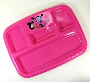 NEW Zak! Disney VAMPIRINA Vee Wolfie Divided PLATE Mealtime Section Tray PINK - Picture 1 of 4