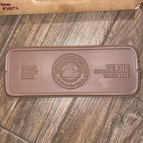 LONGABERGER BREAD BASKET WARMING BRICK WITH BOX - ITEM # 30074 Cover