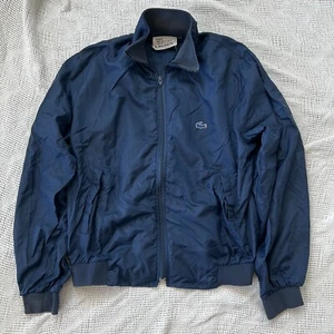 Vintage Izod Lacoste Navy Blue Crocodile Full Zip Windbreaker Jacket Men’s L - Bild 1 von 9