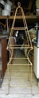 АНТИКВАРНЫЙ ПОЗОЛОЧЕННЫЙ КОВАНОЕ ЖЕЛЕЗО 4 ЯРУСА ОБЕЛИСК ETAGERE доставка доступна  - Изображение 1 из 3