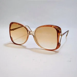 70er Jahre Oversize Brille Klar Cognac Kunststoffbrille Vintage nur Gestell - Bild 1 von 7