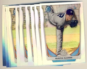 (27) 2014 Bowman Chrome Draft Refractor Austin Decarr Rookie LOT Yankees DP60 - Bild 1 von 1