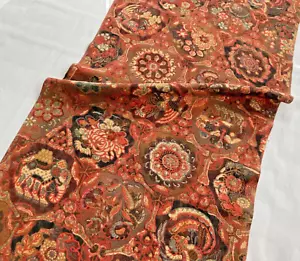 Vintage Japanese Kimono Silk Fabric, Orange red Sarasa Crepe 162CM(64") - Picture 1 of 10