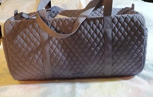 VERA BRADLEY Large Traveler Duffel Bag CARBON GRAY Travel College $155 - Picture 1 of 4