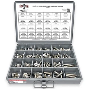 Metric A4-70 Stainless Steel Flat Socket Head Cap Screws - 609 PCS - Picture 1 of 5