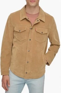 Levi's® Faux Suede Zip-Up Shirt Jacket Medium, TAN - Picture 1 of 6