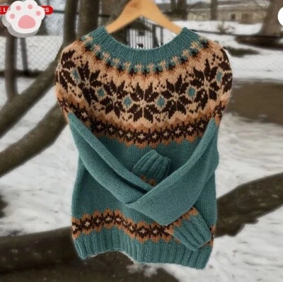 Jumper Patterned New Autumn Pullover Fair Isle Sweater Lowell Womens Winter Hot - Image 1 of 2