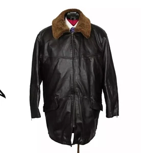 Chaqueta de cuero Cerruti 1881 Brothers 50 Classic cuero auténtico marrón vintage *EXCELENTE* - Imagen 1 de 12