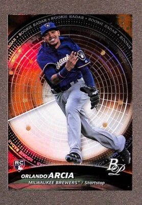 Bowman Platinum Rookie Radar 2017 #RR-OA Orlando Arcia Rookie Orange/25 Foto 1 de 3