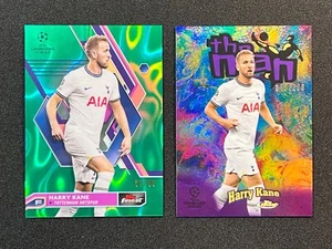 2022-23 Topps Finest UCC Harry Kane Green Lava /99 The Man Purple /299 SP 2x LOT - Picture 1 of 2