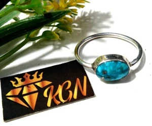 Natural Persian Turquoise Ring 925 Sterling Silver Statement Jewelry Gift Her - Picture 1 of 7