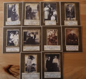 Tarjetas de felicitación hechas a mano - Lote de 10 tarjetas fotográficas vintage con dichos sarcásticos - Imagen 1 de 11