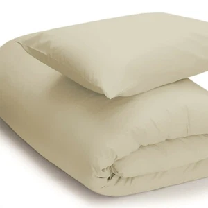 Belledorm 200 Thread Count Egyptian Cotton Duvet Cover-IVORYPlain Dyed Bed Linen - Picture 1 of 2