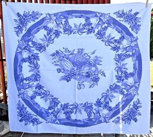 Vintage Fiatelle Tablecloth Purple/Laven.Grapevine & Fruit Basket 49”x 58”Cotton - Picture 1 of 5