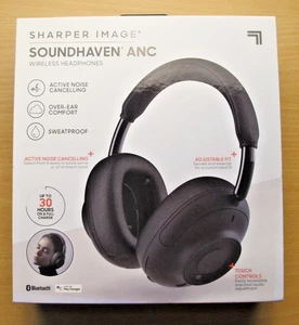 Sharper Image SOUNDHAVEN ANC Over-Ear Wireless Headphones Black - Picture 1 of 4