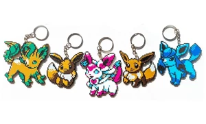 Paquete de llaveros Glaceon, Leafeon, Sylveon, Eevee, Pixel, paquete. Impreso en 3D - Imagen 1 de 18