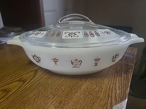 VTG Glasbake Pyrex J-2274 1 Qt Oval Casserole w/Lid - Picture 1 of 8