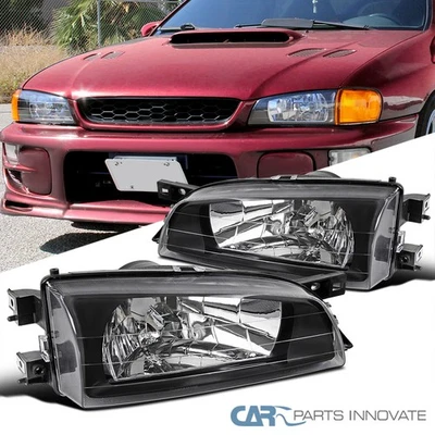 Fits 1995-2001 Subaru Impreza Black Headlights Driving Head Lamps Assembly 95-01 - Image 1 of 4