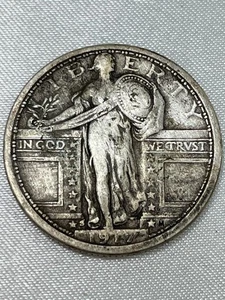 1917-S Type 1 Standing Liberty Silver Quarter, VF Details -YOU GRADE- - Picture 1 of 7