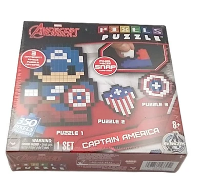 Rompecabezas Marvel Avengers Capitán American Pixeles 350 Píxeles, 3 Diff. puzzles NUEVO Foto 1 de 3