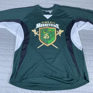 Vintage Sioux City Musketiere Hockey Trikot Kamazu grün weiß #9 Herren XL USHL - Bild 1 von 11
