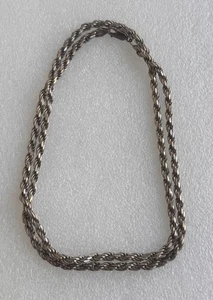 "Collar de cuerda vintage de plata de ley 925 29"" joyería de cadena para hombre 50,6 g #10" - Imagen 1 de 9