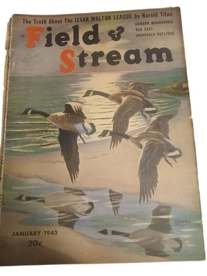 Field & Stream January 1943 Issue Cover Painting By Harry Megargee - Image 1 of 4