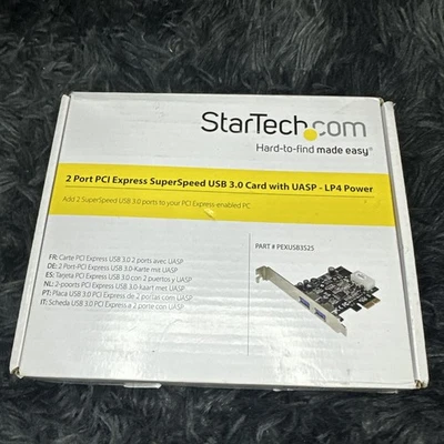 StarTech 2 Port PCIe Express SuperSpeed USB 3.0 Card Adapter + UASP-LP4 Power A2 - Image 1 of 2