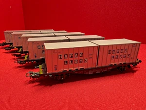 5x Märklin 4659 - Containerwagen - Hapag Lloyd - Guter Zustand (54) S051-54 - Bild 1 von 7