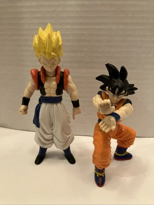 批量 2 件 1989 年 Dragonball Z 活动人偶 复古 gogeta goku B.s/s.t.a. 二手 — 第 1/4 张图片