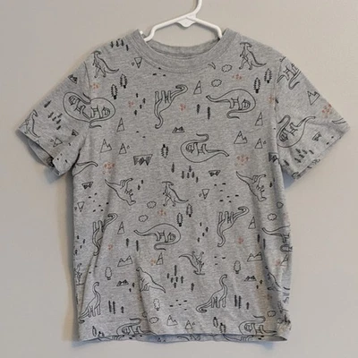 Camiseta Hanna Andersson Niños Gráfico Dinosaurio Gris Algodón Manga Corta Camiseta 120 Foto 1 de 4