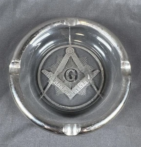 ✨Cenicero de colección masónico de vidrio/plata esterlina superpuesto 6""✨ - Imagen 1 de 8