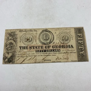 1863 Confederate $50 Fifty Dollar Note Bill 21 - Picture 1 of 6