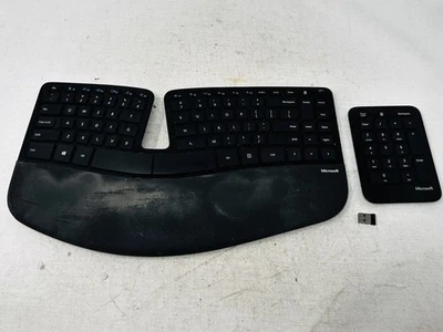 Microsoft Model 1559 Sculpt Ergonomic Desktop Keyboard & Number Pad w/ Dongle - Image 1 of 4