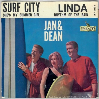 JAN & DEAN Surf City 1963 Original France EP Liberty 45T Languette - Photo 1/4