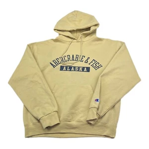 Vtg Y2K Abercrombie Spoof Hoodie Sweatshirt Champion Mens Medium Alaska Fish - Picture 1 of 11