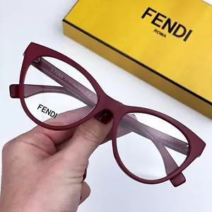 Fendi Damen Brille Rot Burgund Demo Cat Eye FE50017I 066 NEU - Bild 1 von 10